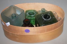 Wood Container with Glass Inkwells