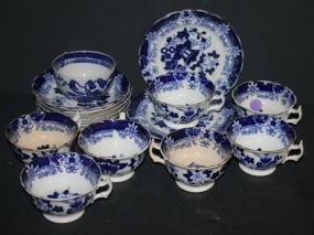Blue and White China marked, 8 tea cups, 6 bowls, and 5 plates.