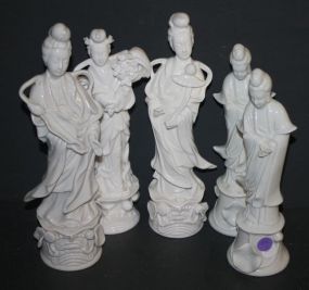 5 Oriental Porcelain Gushi Figurines