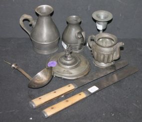 8 pcs of Pewter and Silverplate