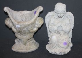 Small Concrete Angel and cupid planter