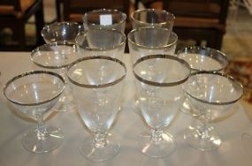11 Various Glasses With Silver Rim 11 Various Glasses with silver rim