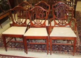 Set of Six Shield Back Dining Chairs 1 arm and 5 sides, 39