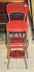 Vintage 1950s Red Kitchen Step Stool 14