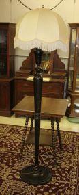 Black Painted Wood Floor Lamp 70