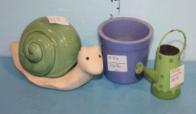 Small Snail, Small Tin Water Pitcher, Small Ceramic Pot Small Snail, Small Tin Water Pitcher, Small Ceramic Pot 3