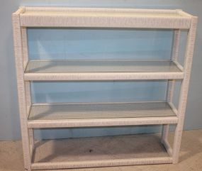 3 Tier Contemporary Wicker Display with glass shelves 45