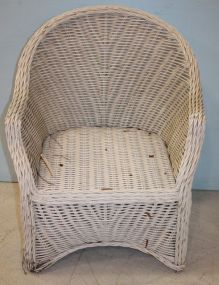 2 Barrel Back Wicker Chairs Chairs
