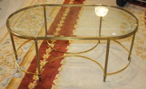 Glass Oval and Brass Coffee Table 42