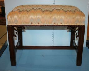 Chippendale Style Stool Stool with flame stitch upholstery, 17