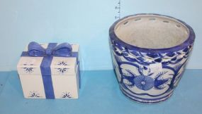 Blue and White Porcelain Box and Planter 8