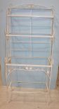 White Iron Bakers Rack with Glass Shelves, 32