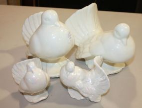 Four Ceramic Pigeons 8