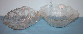Two Press Glass Dishes Bowl 10
