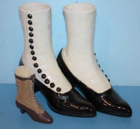 Pair of Black and White Ceramic Shoe Vase, Small Shoe Pin Cushion Pair of Black and White Ceramic Shoe Vase 9