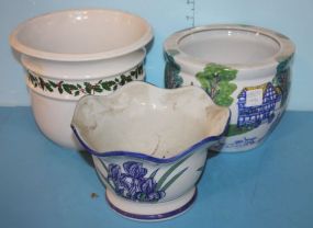 Three Contemporary Porcelain Jardinires 8