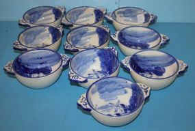 Set Of Ten Made In Japan Blue And White Porridge Cups Set Of Ten Made In Japan Blue And White Porridge Cups