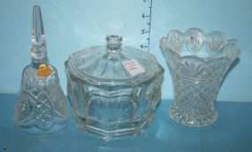 Eight Sided Covered Dish, Lead Crystal Vase, Lead Crystal Bell Lead Crystal Vase: 5