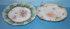 Hand Painted Cake Plate, Hand Painted Limoge Bowl Cake Plate: 11