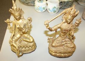 Two Seated Brass Budhce's 8
