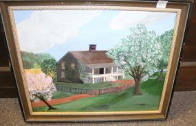 Oil Painting of Farm House Signed M.Hubbard 20