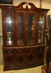 Contemporary China Cabinet Upper Section has four glass doors, three drawers over four doors. 52