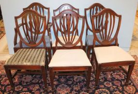 Set of Six Vintage Shield Back Chairs Five sides one arm chair, shield back, vintage. 20