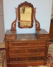 Victorian Walnut Dresser Mid 19th century Victorian walnut, wishbone dresser. 42