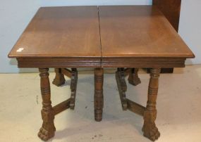 Early 20th Century Square Oak Table 