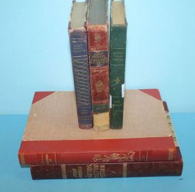 Group of Five Vintage Books 1959, 1933, 1954, 1953, 1933 Swedish leather-bound books