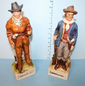 Two Limited Edition Handpainted Ceramic Decanters Calamity Jane and Billy The Kid. 15