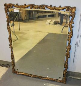 Vintage Wood with Gold Mirror Vintage wood beveled mirror. 29