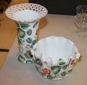 Twp Pieces Hand Painted Porcelain Vase: 8