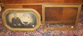 Two Vintage Frames One octagon (has crack) 24