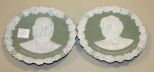 Two Small Porcelain Plaques of Writers. Longfellow and Whittier. 6