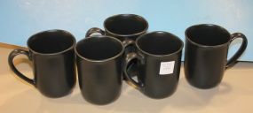 Five Black Coffee Mugs Five Black Coffee Mugs