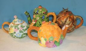 4 Handpainted Collector Teapots 5