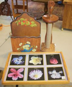 Tray With Painted Tiles, Paper Roll Holder, and Decorative Wall Box Tray With Painted Tiles, Paper Roll Holder, and Decorative Wall Box 10