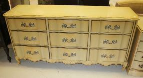 Vintage Crme Color Nine Drawer Dresser 69