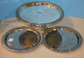 Silverplate Stand, and Two Plates Stand: 12