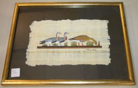 Painted Picture of Ducks On cloth