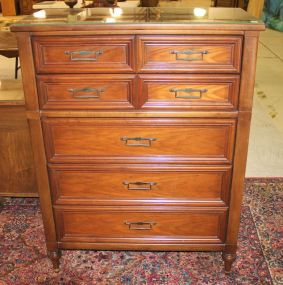 Seven Drawer Contemporary Chest with Glass Top 38