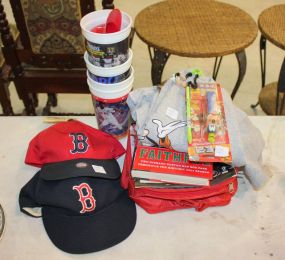 Red Sox Tote Bag, Hats, Plastic Cups, Walt Disney X-Large T Shirt Red Sox Tote Bag, Hats, Plastic Cups, Walt Disney X-Large T Shirt