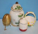 Porcelain Jar, Porcelain Basket, Brass Porcelain Jar, Porcelain Basket, Brass