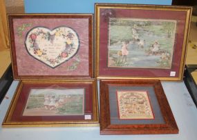 4 Various Prints Young girls on trail, fruits of love, journey by faith, children in the water. 15-18