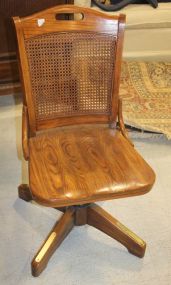 Oak Cane Back Swivel Desk Chair Oak Cane Back Swivel Desk Chair