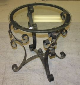 Round Metal Table with Glass Top Round Metal Table with Glass Top