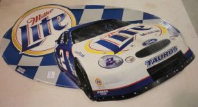 Metal Miller Lite Nascar Sign Metal Miller Lite Nascar Sign