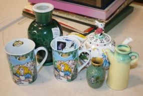 Alice in Wonderland Pitcher, Two Mugs, Mini Cloisonn Vase, Two Vases 2