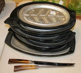 8 Steak Plates, Fork, and Knife 8 Steak Plates, Fork, and Knife